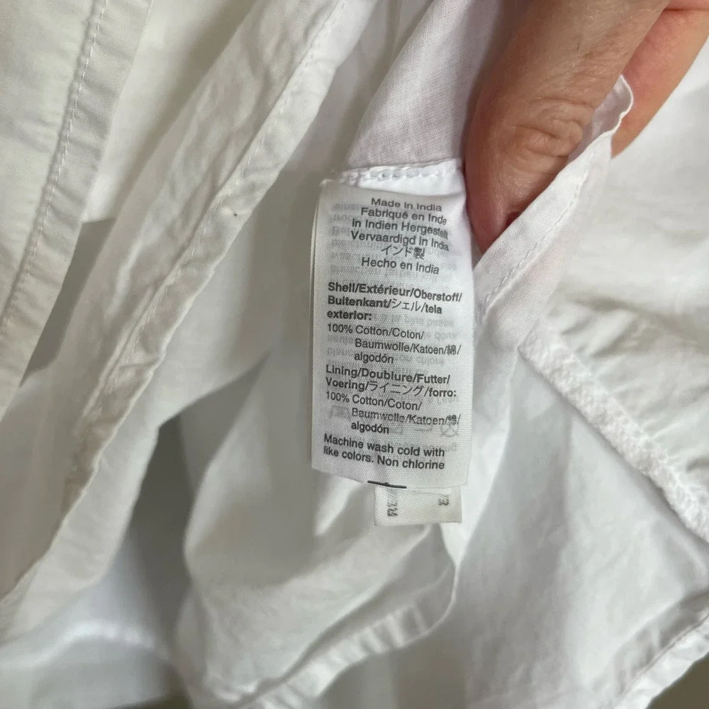 J. CREW Sleeveless Cotton Poplin A-line Shirtdress White Size‎ 4 Preppy Classic